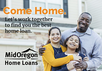 Mid Oregon Home Loans parents with child in front of their home